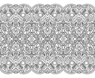 Soyut etnik vektör doğa fayans çizgisi