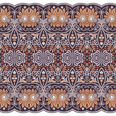 Soyut etnik yapı fayans şeridi pürüzsüz sınır