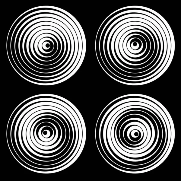 Ensemble d'éléments ronds vectoriels à partir de lignes — Image vectorielle