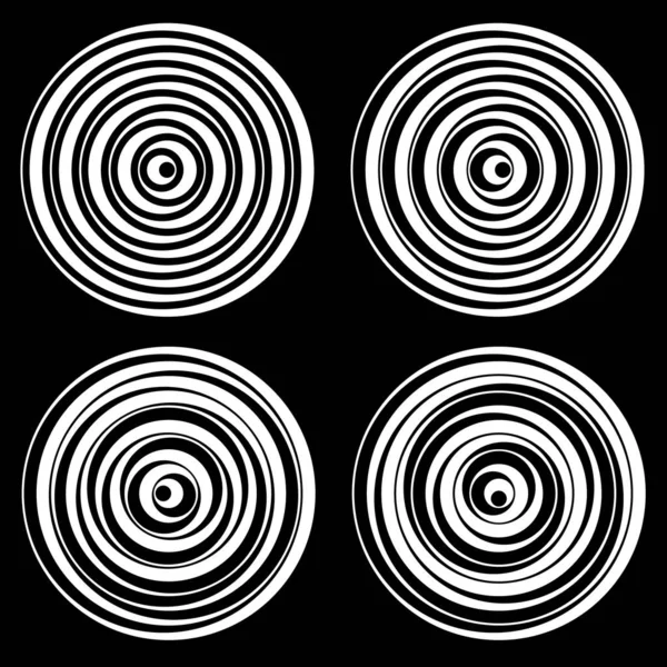 Набір векторних круглих елементів з ліній — стоковий вектор