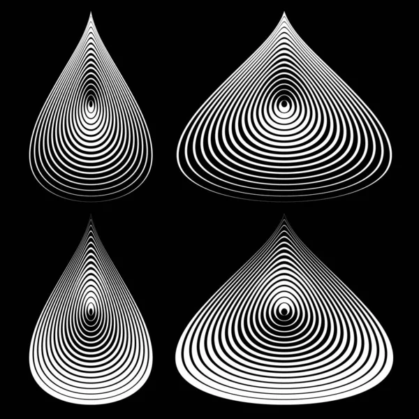 Set van vectordruppels elementen van lijnen — Stockvector