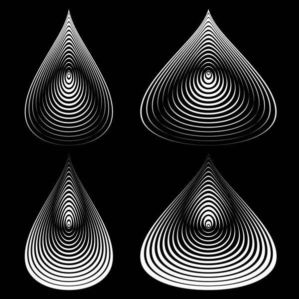 Set van vectordruppels elementen van lijnen — Stockvector