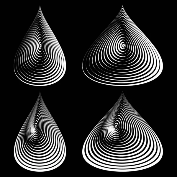 Ensemble d'éléments de gouttes vectorielles des lignes — Image vectorielle