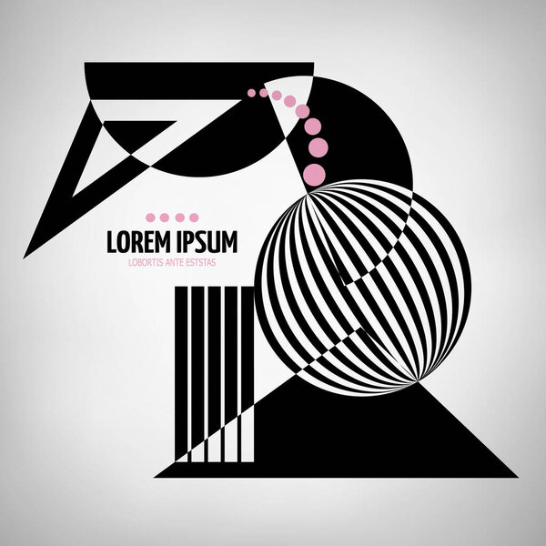 Abstract geometric modern asymmetric design.