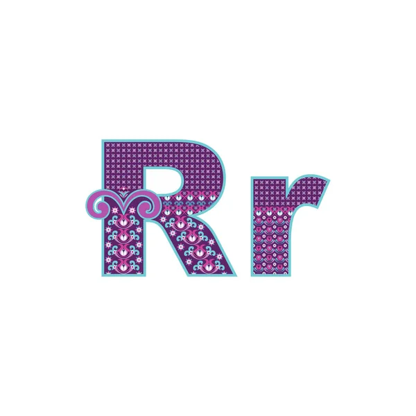 Векторная абстрактная буква R с орнаментом. Мультфильм — стоковый вектор