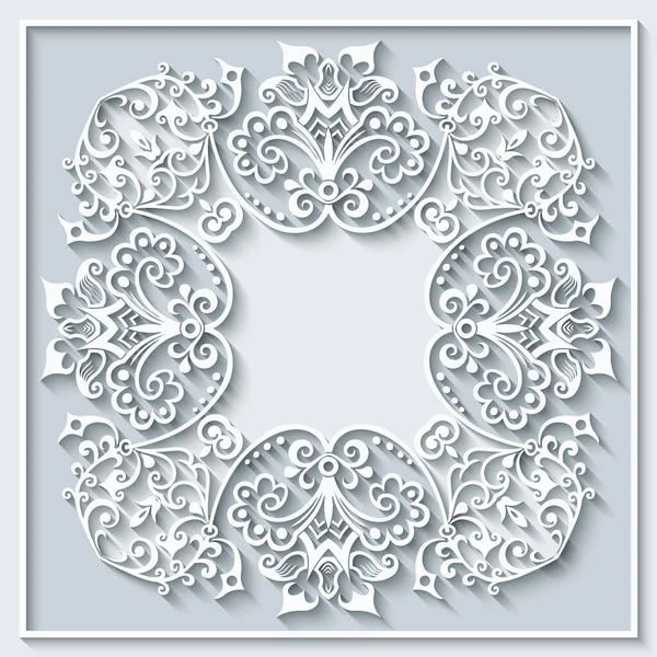 Floral hand drawn vector border. Frame design. — Stock Vector