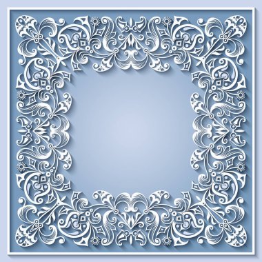 Soyut vektör süslemeli doğa vintage çerçeve.