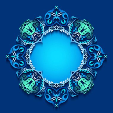 Soyut vektör süslemeli doğa vintage çerçeve.