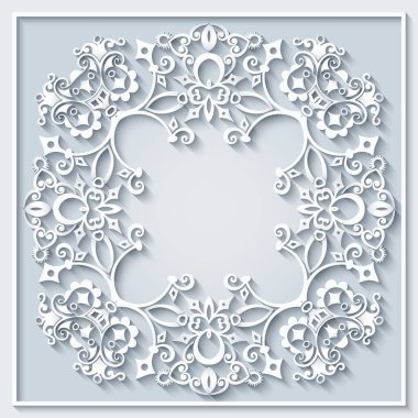 Soyut vektör süslemeli doğa vintage çerçeve.