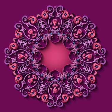 Soyut vektör süslemeli doğa vintage çerçeve.