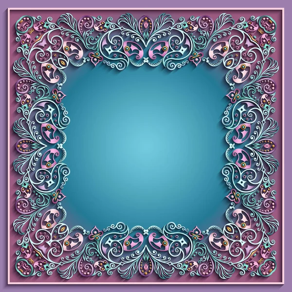 Abstract vector sierlijke natuur vintage frame. — Stockvector