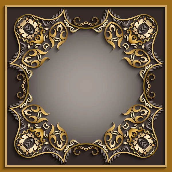 Abstract vector ornamental nature vintage frame. — Stock Vector