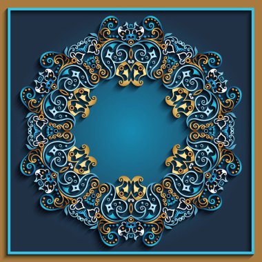 Soyut vektör süslemeli doğa vintage çerçeve.