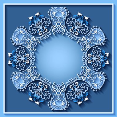 Soyut vektör süslemeli doğa vintage çerçeve.