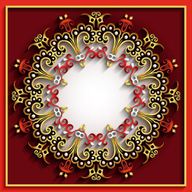 Soyut vektör süslemeli doğa vintage çerçeve.