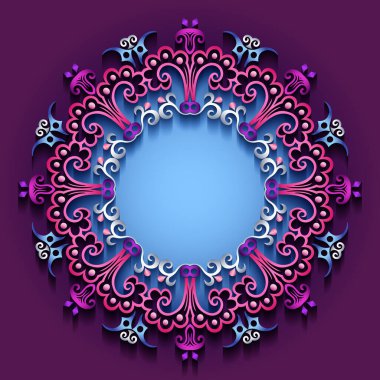 Soyut vektör süslemeli doğa vintage çerçeve.