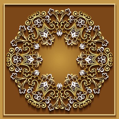 Soyut vektör süslemeli doğa vintage çerçeve.