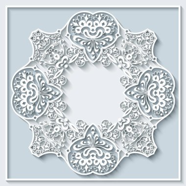 Soyut vektör süslemeli doğa vintage çerçeve.