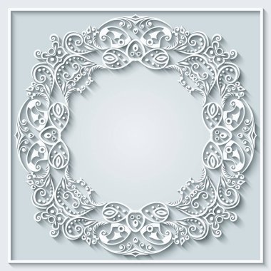 Soyut vektör süslemeli doğa vintage çerçeve.