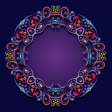 Soyut vektör süslemeli doğa vintage çerçeve.