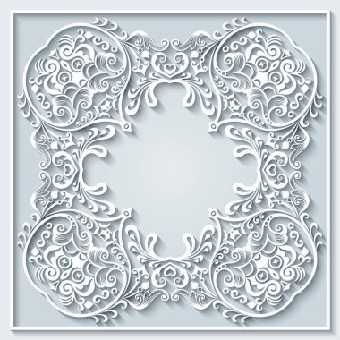 Soyut vektör süslemeli doğa vintage çerçeve.