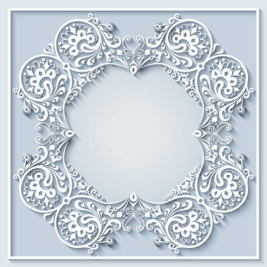 Soyut vektör süslemeli doğa vintage çerçeve.