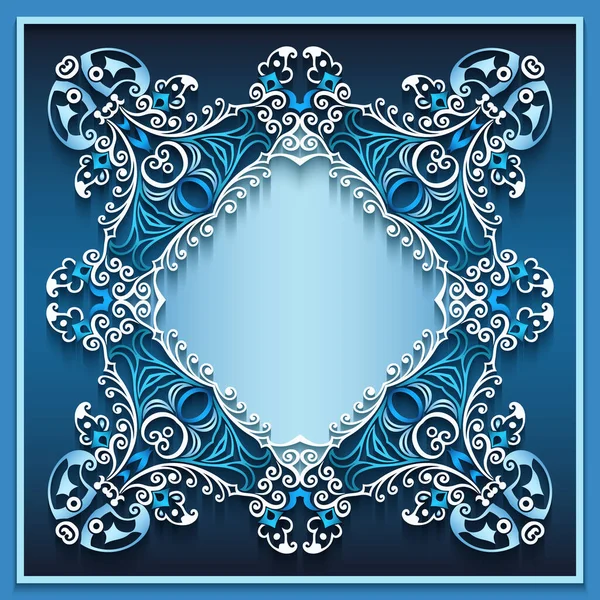 Soyut vektör süslemeli doğa vintage çerçeve.