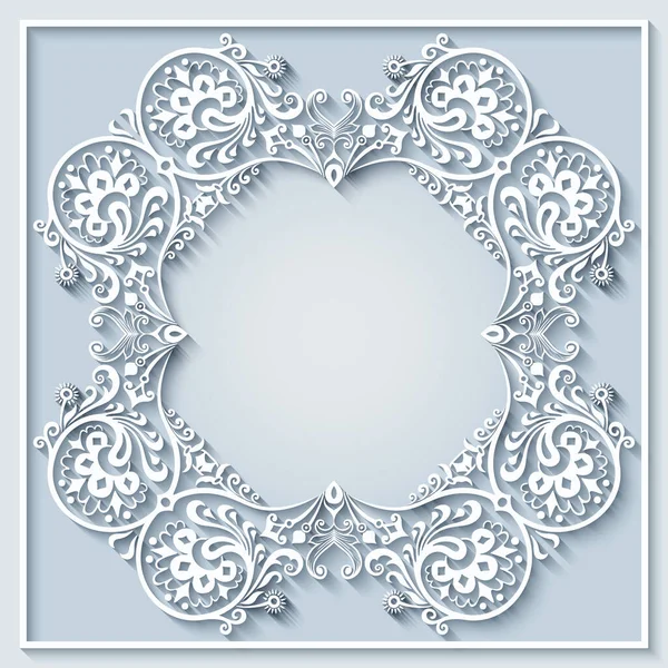 Soyut vektör süslemeli doğa vintage çerçeve.