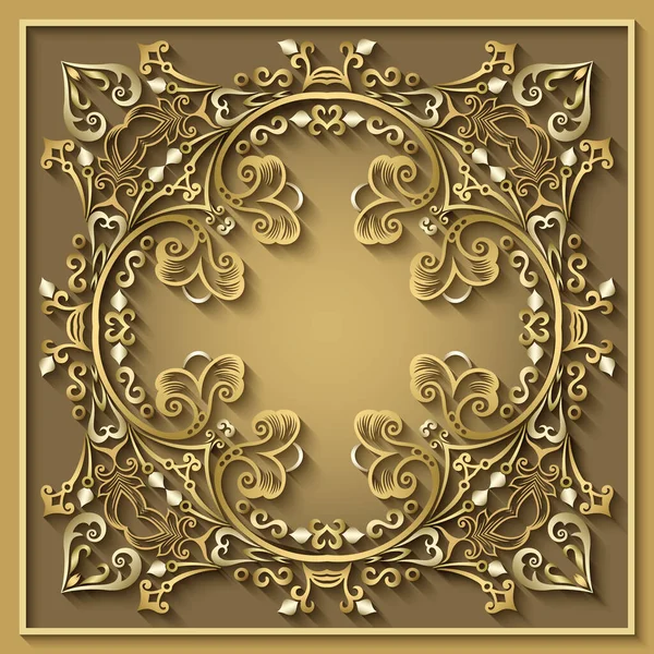 Abstract vector sierlijke natuur vintage frame. — Stockvector