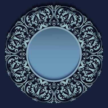 Soyut vektör süslemesel doğa renk vintage çerçeve.