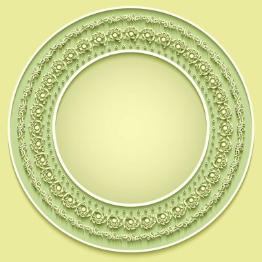 Soyut vektör süslemeli doğa vintage çerçeve.