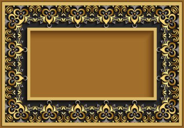 Soyut vektör süslemeli doğa vintage çerçeve.