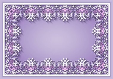 Soyut vektör süslemeli doğa vintage çerçeve.