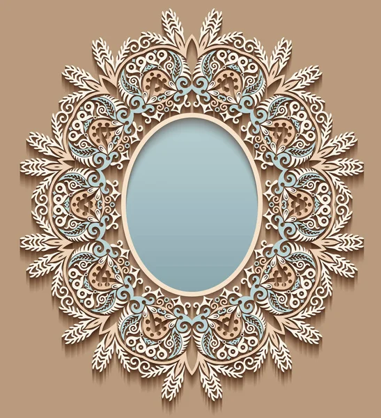 Abstract vector sier natuur kleur vintage frame. — Stockvector