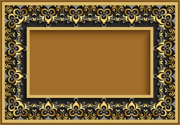 Soyut vektör süslemeli doğa vintage çerçeve.