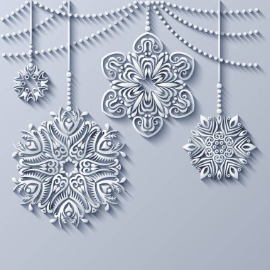 Modern vektör süslemeli Noel ağacı oyuncakları.