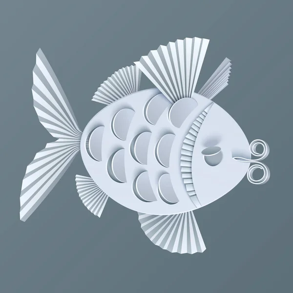 Vector modern illustration of volumetric fish. — Stock Vector