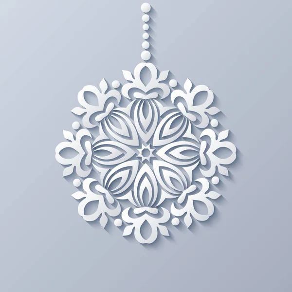 Moderno vettore decorativo fiocco di neve ornamentale. — Vettoriale Stock