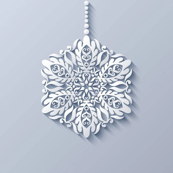 Moderno vettore decorativo fiocco di neve ornamentale. — Vettoriale Stock