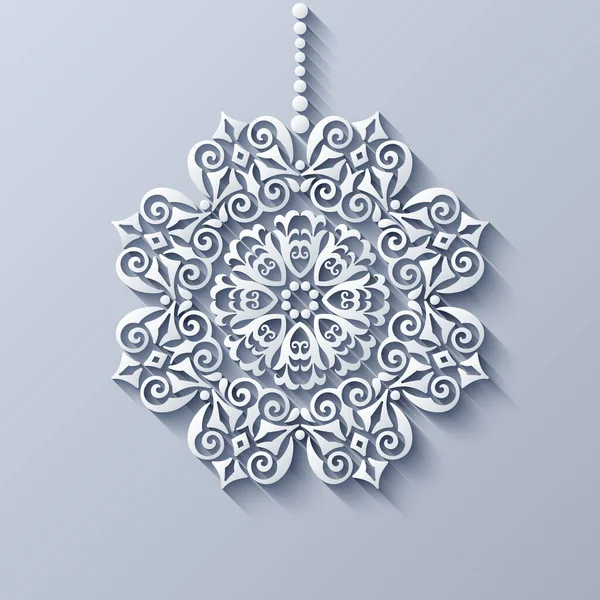 Floco de neve decorativo vetorial moderno . — Vetor de Stock