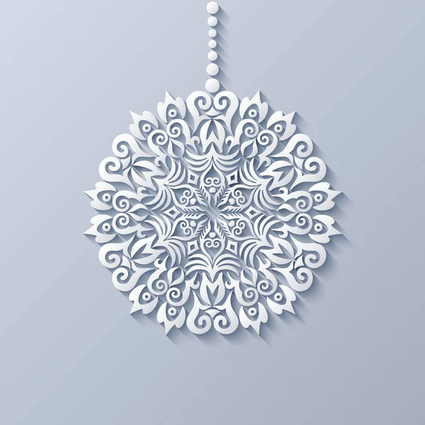 Moderno vector decorativo copo de nieve ornamental . — Vector de stock