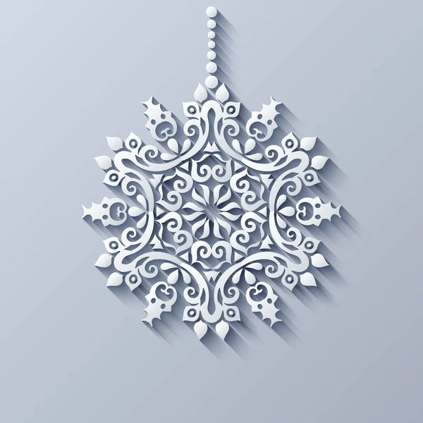 Nowoczesny wektor dekoracyjny ozdobny płatek śniegu. — Wektor stockowy