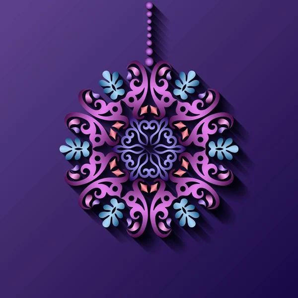 Moderno vector decorativo copo de nieve ornamental . — Vector de stock