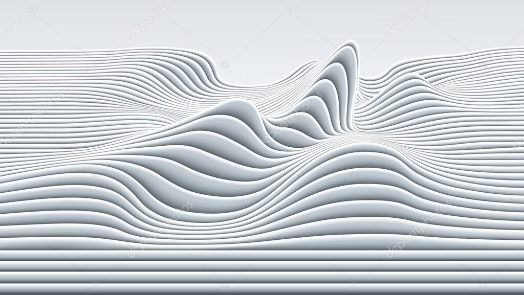Vector paper cut waves modern background