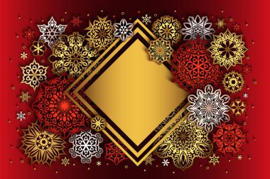 Kağıt kesikli kar taneleriyle tatil arkaplanı.