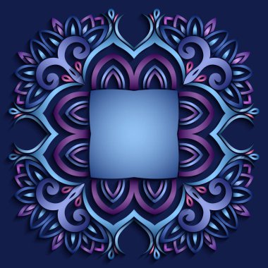 Soyut vektör süslemeli doğa vintage çerçeve.