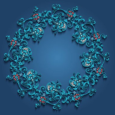 Vektör soyut süsleme doğa vintage çerçeve.