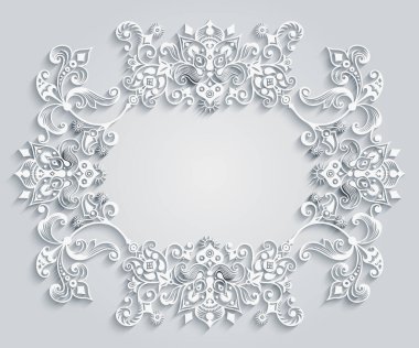 Vektör soyut süsleme doğa vintage çerçeve.