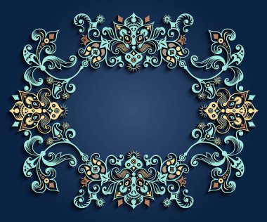 Vektör soyut süsleme doğa vintage çerçeve.