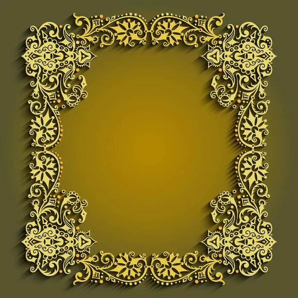 Vector abstracte sier natuur vintage frame. — Stockvector